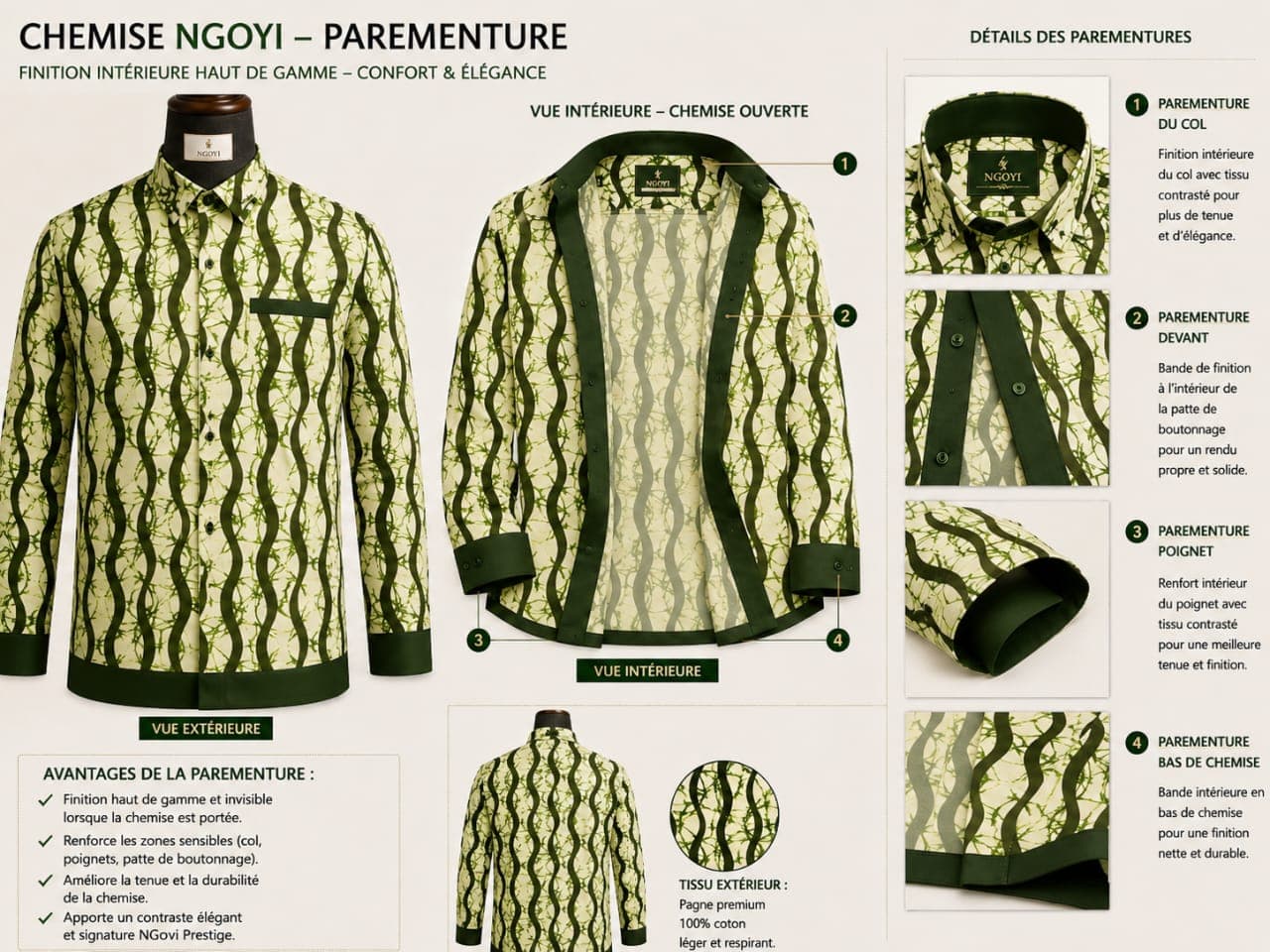 Chemise Ngoyi Prestige Parementure